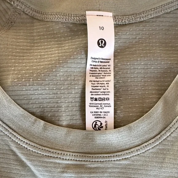 Lululemon Light Green swiftly tech short sleeve hip length NWT - Picture 2 of 3